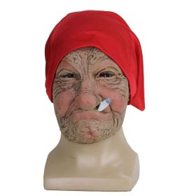 Little Red Hood Smoking Grandma Old Woman Mask Party Props Halloween