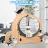 Cat Sports Running Wheel, Cats Wheel Wood Climbing Frame, Cat Litter Fitness Wheel, Oversized Roller Cat Indoor Activity Center,Large(Right)