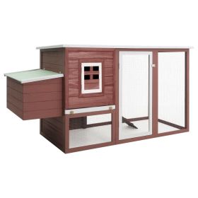 Outdoor Chicken Cage Hen House with 1 Egg Cage Brown Wood