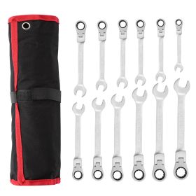 12Pc 8-19mm Metric Combination Wrench Flexible Head Ratchet Wrench Set Spanner Tool Set