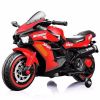 12V Battery Motorcycle, 2 Wheel Motorbike Kids Rechargeable Ride On Car Electric Cars Motorcycles--RED