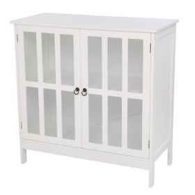 FCH Transparent Double Door Side Cabinet White