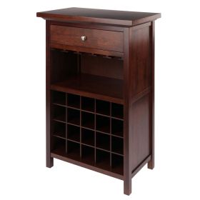 Wood Chablis 20-Bottle Display Wine Cabinet, Walnut Finish