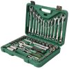 61-Piece Mechanics Tool Set, 1/2" & 1/4" Socket Tool Set - Including Ratchet Set Metric Drive Socket Wrenches Set, for Auto Repair Machine Repair