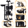 54" Double Condo Cat Tree with Scratching Post Tower