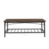 3 in 1 Coffee Table, Living Room Table with Open Storage, Coffee Table Set of 3 for Home, Office, Rustic Brown