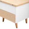 Modern Multi-functional Coffee Table Extendable with Storage & Lift Top in Oak