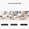 Modern Multi-functional Coffee Table Extendable with Storage & Lift Top in Oak