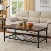 3 in 1 Coffee Table, Living Room Table with Open Storage, Coffee Table Set of 3 for Home, Office, Rustic Brown