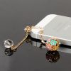 Anti-Dust Plug Charm Colorful Crystal Diamond Ball Phone Pendant Dust Cap Pendant For Cell Phone with 3.5mm Jack