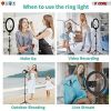 12" LED TIK Tok Ring Light with Tripod Stand Phone Holder Ringlight Stand for Makeup Tiktok Live Zoom Halo Light 5 Core RL12