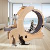 Cat Sports Running Wheel, Cats Wheel Wood Climbing Frame, Cat Litter Fitness Wheel, Oversized Roller Cat Indoor Activity Center,Large