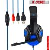 Gaming Headset for PS4 PC One PS5 Console Controller; Noise Cancelling Microphone Over Ear Stereo Headphones with Mic; LED Light; Bass Surround; Earmu