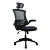 Techni Mobili Modern High-Back Mesh Executive Office Chair with Headrest and Flip-Up Arms; Black