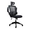 Techni Mobili Modern High-Back Mesh Executive Office Chair with Headrest and Flip-Up Arms; Black