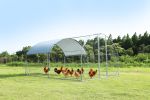 Large metal chicken coop upgrade three support steel wire impregnated plastic net cage, Oxford cloth silver plated waterproof UV protection, duck rabb