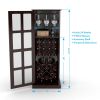 Windowpane 24-Bottle Wine Cabinet, Espresso