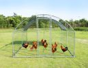 Large metal chicken coop upgrade three support steel wire impregnated plastic net cage, Oxford cloth silver plated waterproof UV protection, duck rabb