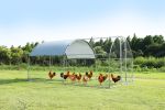 Large metal chicken coop upgrade three support steel wire impregnated plastic net cage, Oxford cloth silver plated waterproof UV protection, duck rabb