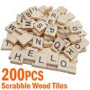 SCRABBLE WOOD TILES 200 Pieces Full Sets Letters Wooden Replacement Pick