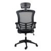 Techni Mobili Modern High-Back Mesh Executive Office Chair with Headrest and Flip-Up Arms; Black