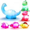 6 Pcs/Pack Dinosaur Bath Toys Light-UpFloating Bath Toys Set For Baby Toddlers Kids; Birthday Easter Christmas Shower Pool Bath Toys; Boys Girls Child