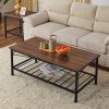 3 in 1 Coffee Table, Living Room Table with Open Storage, Coffee Table Set of 3 for Home, Office, Rustic Brown