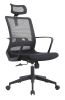 Allison Office Chair; Nylon Base; Adjustable Headrest -Black