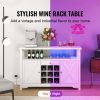 Industrial Bar Cabinet 47x15.7x31.5 inch inches Wine Bar Table with Wine Rack for Liquor & Glasses