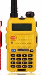 Neue angekommene BAOFENG UV-5RT Dual Band 2 way radio VHF136-174Mhz & UHF 400-520 Mhz fm Walkie talkie (Option: Yellow-EUplug)