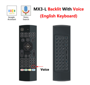 MX3 MX3-L Backlit Air Mouse T3 Smart Voice Remote Control 2.4G RF Wireless Keyboard For X96 mini KM9 A95X H96 MAX Android TV Box (Option: Voice and Backlit)