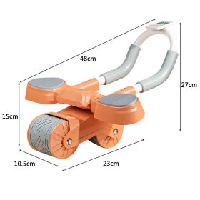 2 In 1 Belly Wheel Balanced Support and Digital Counter Automatic Rebound Mute Abdominal Exerciser Arm Muscles Slimming Home Gym (Color: Orange timer A, Ships From: China)