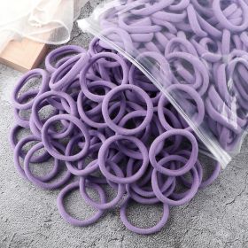 50pcs/Set Women Girls Basic Hair Bands 1.57inch Simple Solid Colors Elastic Headband Hair Ropes Ties Hair Accessories Ponytail Holder (Color: 50pcs Light Purple)