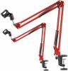 Microphone Stand Suspension Boom Scissor Arm Upgraded Studio Microphone Mic Holder Mike Stand Clamp 5 Core MS ARM R (Red)