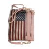 MKF Collection Alisson Vegan Leather Women FLAG Crossbody-Wristlet Bag by Mia K