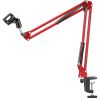 Microphone Stand Suspension Boom Scissor Arm Upgraded Studio Microphone Mic Holder Mike Stand Clamp 5 Core MS ARM R (Red)