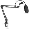 Professional Microphone Stand with Pop Filter Heavy Duty Microphone Suspension Scissor Arm Stand and Windscreen Mask Shield 5 Core RM STND 2 (with Pop