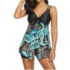 Women 2 Piece Tank Top with Boyshorts Bottoms Tankini Set Bathing Suits