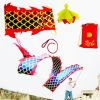 DSJUGGLING 3D Dragon Poi with 340g Weighted Ball & 1.1 Meters Swing Rope - Silk Flowy Shaking & Flinging Chinese Golden Dragon Ribbon Streamer + Trave