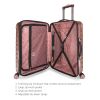 Hardside Fibertech Carry On Luggage, 20", Rose Gold