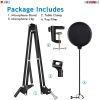 Professional Microphone Stand with Pop Filter Heavy Duty Microphone Suspension Scissor Arm Stand and Windscreen Mask Shield 5 Core RM STND 2 (with Pop