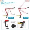 Microphone Stand Suspension Boom Scissor Arm Upgraded Studio Microphone Mic Holder Mike Stand Clamp 5 Core MS ARM R (Red)