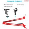 Microphone Stand Suspension Boom Scissor Arm Upgraded Studio Microphone Mic Holder Mike Stand Clamp 5 Core MS ARM R (Red)