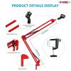 Microphone Stand Suspension Boom Scissor Arm Upgraded Studio Microphone Mic Holder Mike Stand Clamp 5 Core MS ARM R (Red)