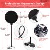 Professional Microphone Stand with Pop Filter Heavy Duty Microphone Suspension Scissor Arm Stand and Windscreen Mask Shield 5 Core RM STND 2 (with Pop