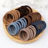 50pcs/Set Women Girls Basic Hair Bands 1.57inch Simple Solid Colors Elastic Headband Hair Ropes Ties Hair Accessories Ponytail Holder