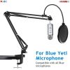 Professional Microphone Stand with Pop Filter Heavy Duty Microphone Suspension Scissor Arm Stand and Windscreen Mask Shield 5 Core RM STND 2 (with Pop