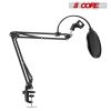 Professional Microphone Stand with Pop Filter Heavy Duty Microphone Suspension Scissor Arm Stand and Windscreen Mask Shield 5 Core RM STND 2 (with Pop