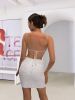 Sequin Bodycon Sexy Cami Dress, Elegant Backless Dress For Spring & Summer, Women's Clothing