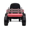 Ride on Tractor with Trailer,12V Battery Powered Electric Tractor Toy w/Remote Control,electric car for kids,Three speed adjustable,Power display, USB